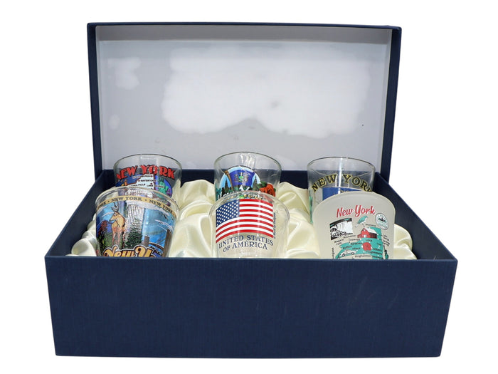 New York United States USA Souvenir Boxed Shot Glass Set (Set of 6)