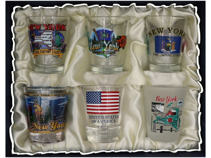 New York United States USA Souvenir Boxed Shot Glass Set (Set of 6)