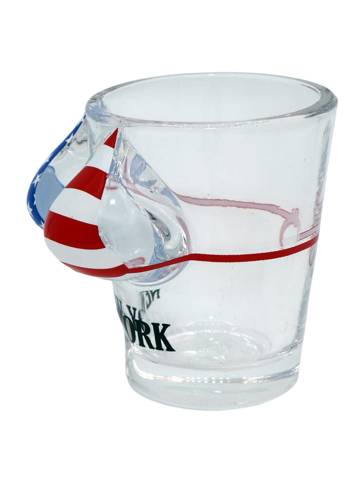 New York USA Flag Bikini Bust 3D Shot Glass