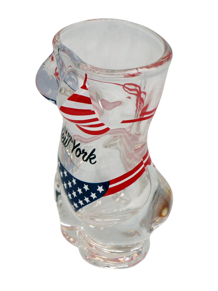 New York USA Flag Full Body Bikini 3D Shot Glass