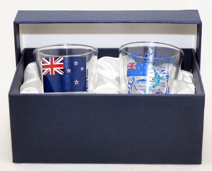 New Zealand Souvenir Boxed Shot Glass Set (Set of 2)