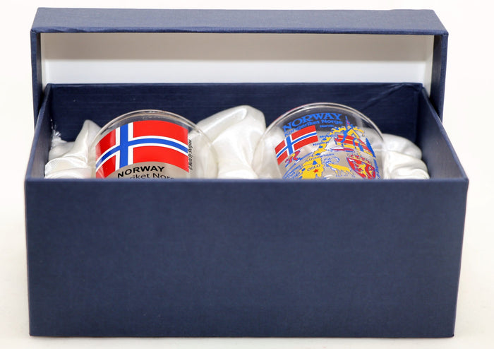 Norway Souvenir Boxed Shot Glass Set (Set of 2)