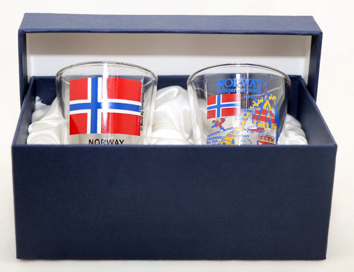 Norway Souvenir Boxed Shot Glass Set (Set of 2)
