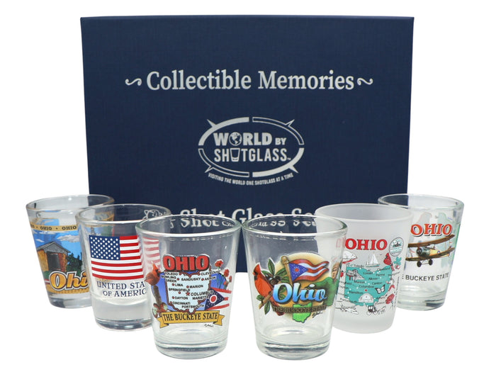 Ohio United States USA Souvenir Boxed Shot Glass Set (Set of 6)