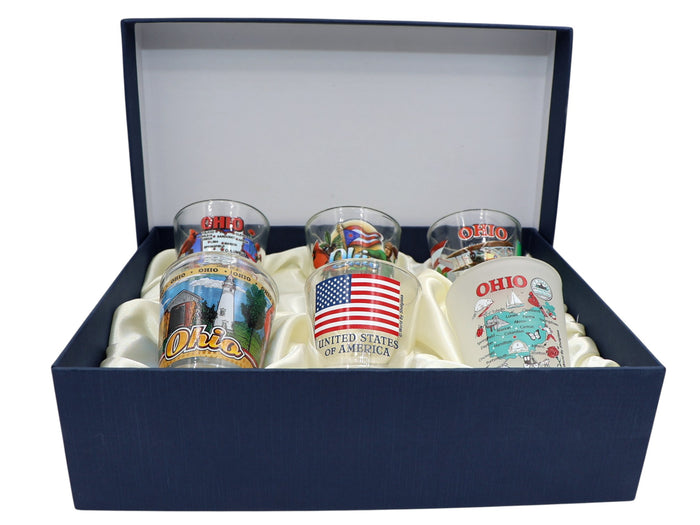 Ohio United States USA Souvenir Boxed Shot Glass Set (Set of 6)