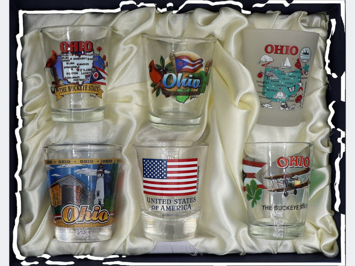 Ohio United States USA Souvenir Boxed Shot Glass Set (Set of 6)