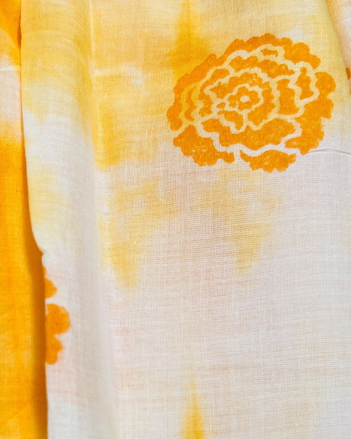 Orange Mulmul cotton Saree by Shopaame named Orange Marigold
