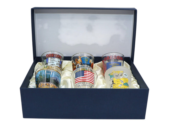 Oregon United States USA Souvenir Boxed Shot Glass Set (Set of 6)