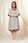 Organic Cotton Relaxed Fit Grey Hoodie Dress