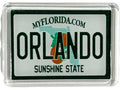Orlando Florida License Plate Acrylic Small Fridge Collector's Souvenir Magnet 2.35" X 1.75"