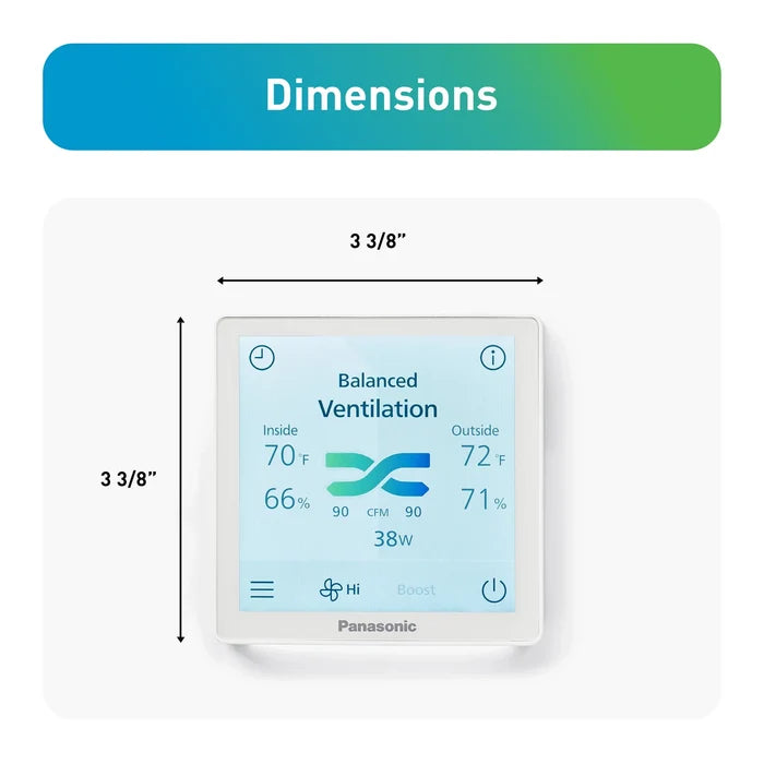 Panasonic FV-SCVE2 LED Wall Controller for Intelli-Balance™ Elite and Elite Plus+ ERVs (also compatible with BalancedHome™ 210)