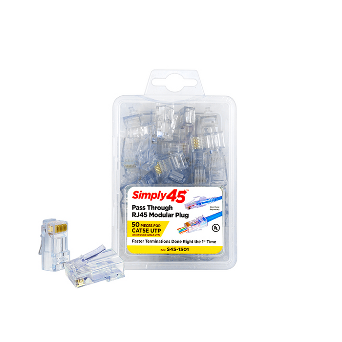 Pass Through Blue Tint - Cat5e UTP - 50pc Clamshell | S45-1501