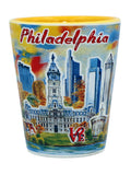 Philadelphia Pennsylvania Yellow Sunset Ceramic Shot Glass