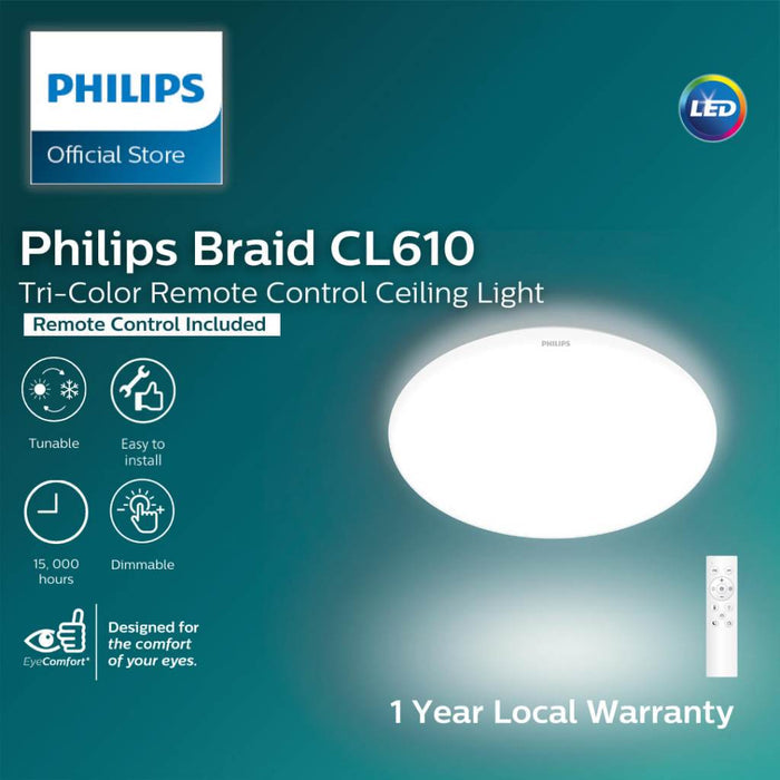 Philips Braid CL610 Tri-Color Ceiling Light with Remote