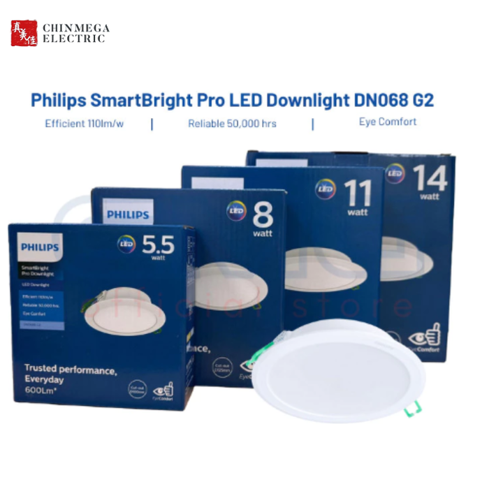 Philips LED Downlight SmartBright Pro DN068 | 5.5w/8w/11w/14w/18w