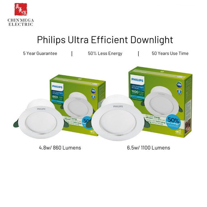 Philips Ultra Efficient LED Recessed Downlight 4.8W / 6.5W