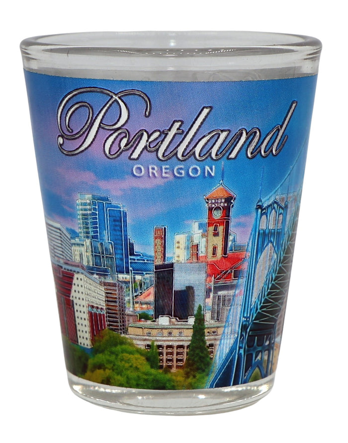 Portland Oregon Bridge and Skyline Shot Glass