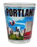 Portland Oregon Skyline Air Balloon Shot Glass