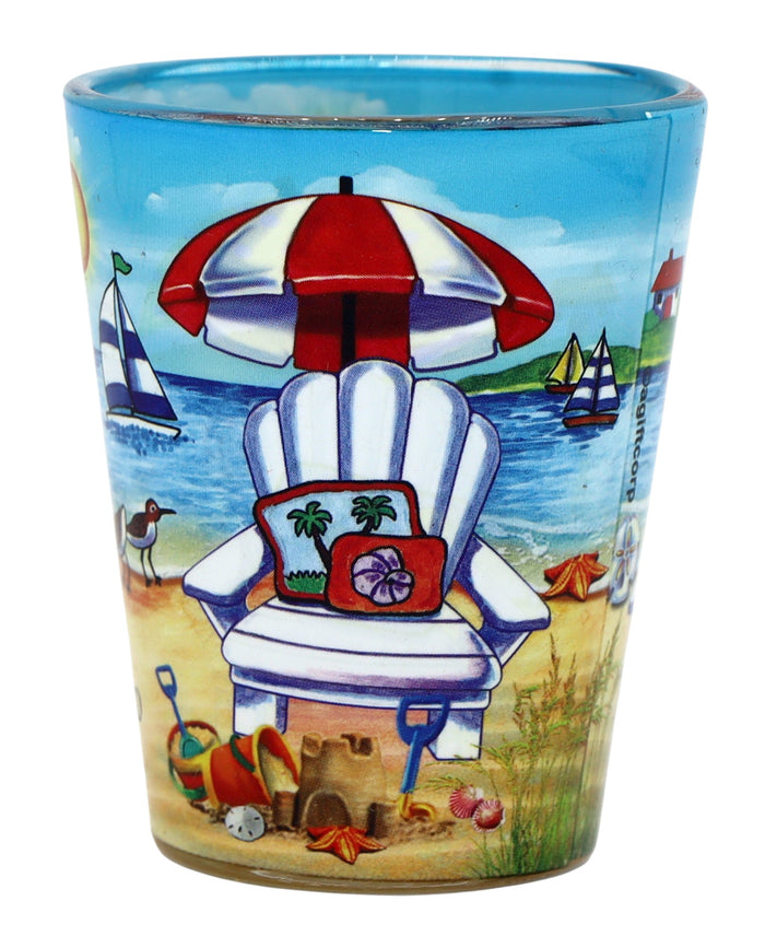 Puerto Rico Beach Chair In and Out Shot Glass
