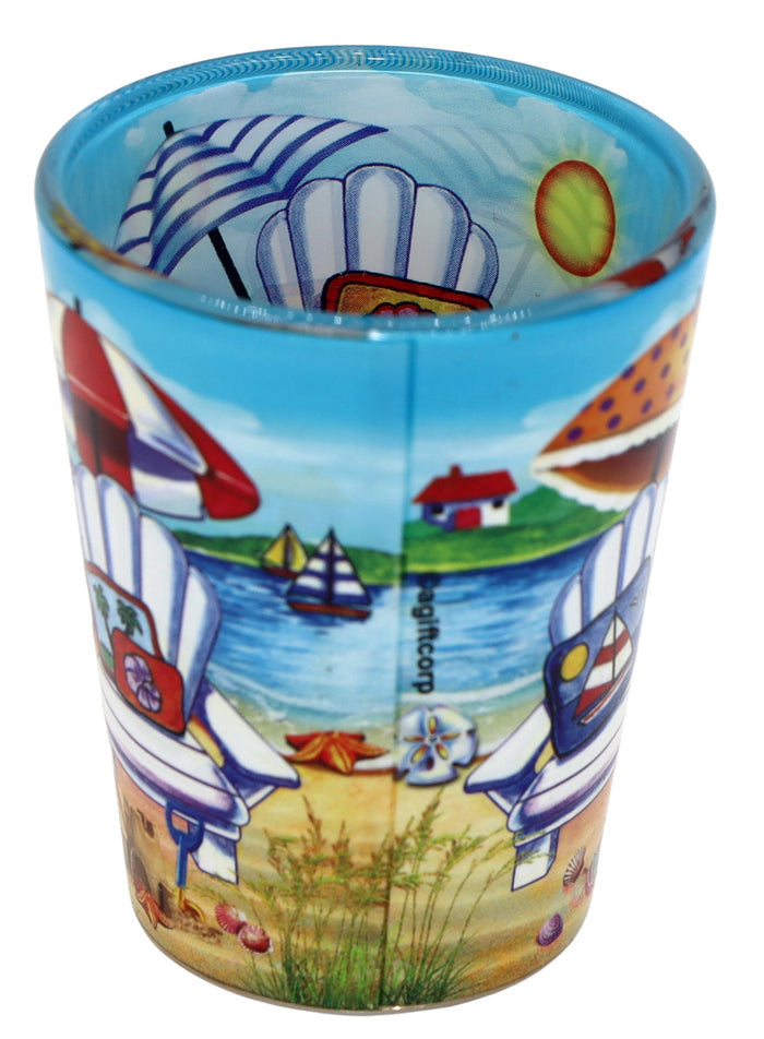 Puerto Rico Beach Chair In and Out Shot Glass