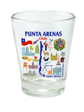 Punta Arenas Chile Map and Attractions Collage Shot Glass