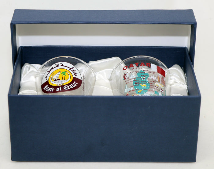 Qatar Souvenir Boxed Shot Glass Set (Set of 2)