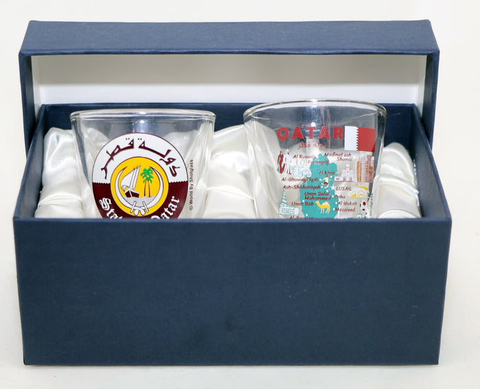 Qatar Souvenir Boxed Shot Glass Set (Set of 2)
