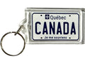 Quebec Canada License Plate Acrylic Rectangular Souvenir Keychain 2.5" X 1.5"