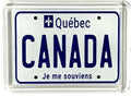 Quebec Canada License Plate Acrylic Small Fridge Collector's Souvenir Magnet 2.35" X 1.75"