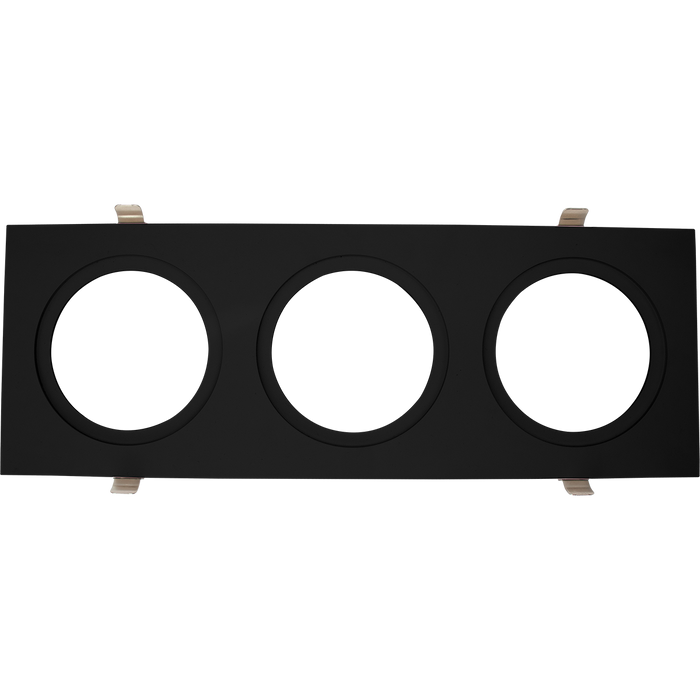 Aura - Multiple Lighting System Plates for three 3.5" Round Regressed Gimbals — Finish: Black