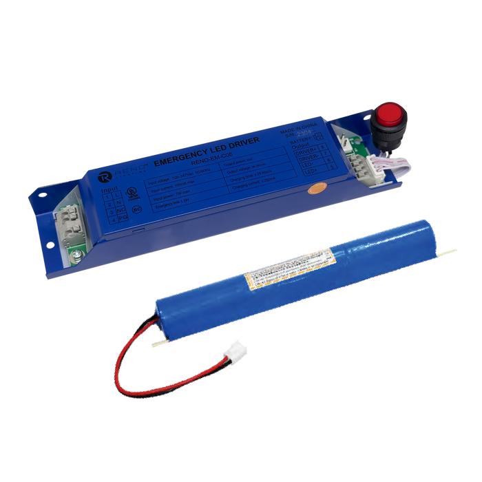 Product Display Visual of the SKU: RENO-EM-C08 for Marketing of theReno Emergency LED Driver | Internal Mount | 8W | RENO-EM-C08