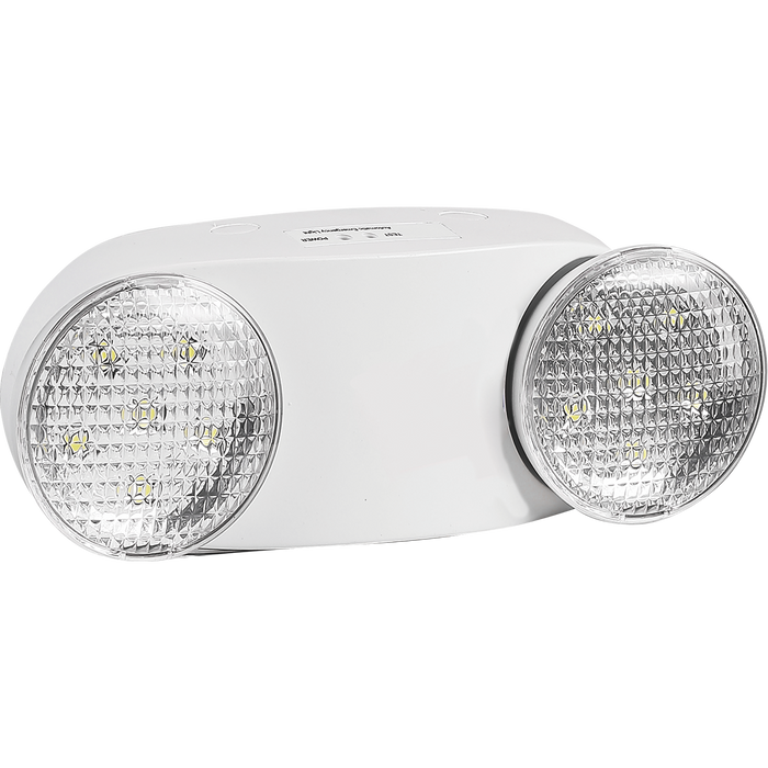 Product Display Visual of the SKU: RENO-EBU2W-2 for Marketing of theReno Injection-molded thermoplastic ABS housing | Dual Head LED Emergency Light 2 x 2W | RENO-EBU2W-2