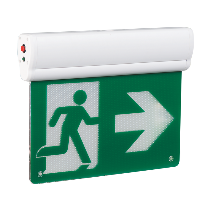 Product Display Visual of the SKU: RENO-REL-U for Marketing of theReno LED Edge-Lit Running Man Sign| 90Mins Battery Back-up | RENO-REL-U