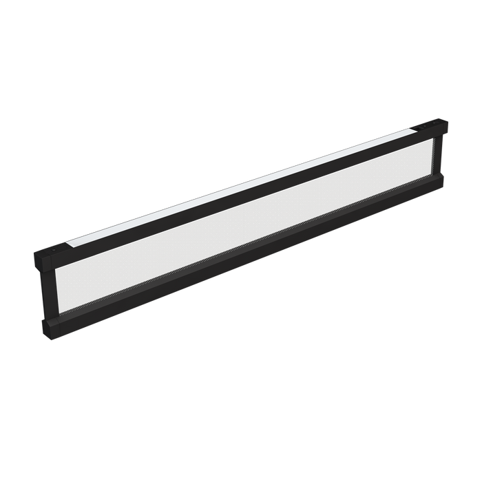 Stratos - Architectural Vertical Pendant with Tri-Side Illumination and Translucent Optics | 40W | Selectable CCT: 30/35/4000K | 120-347V | 10ft Canopy Suspension Kit Included | 10ft Cord | **Included in Box: Curved End Cap (2 pcs) and Straight End Cap (2 pcs)** — Color: Black