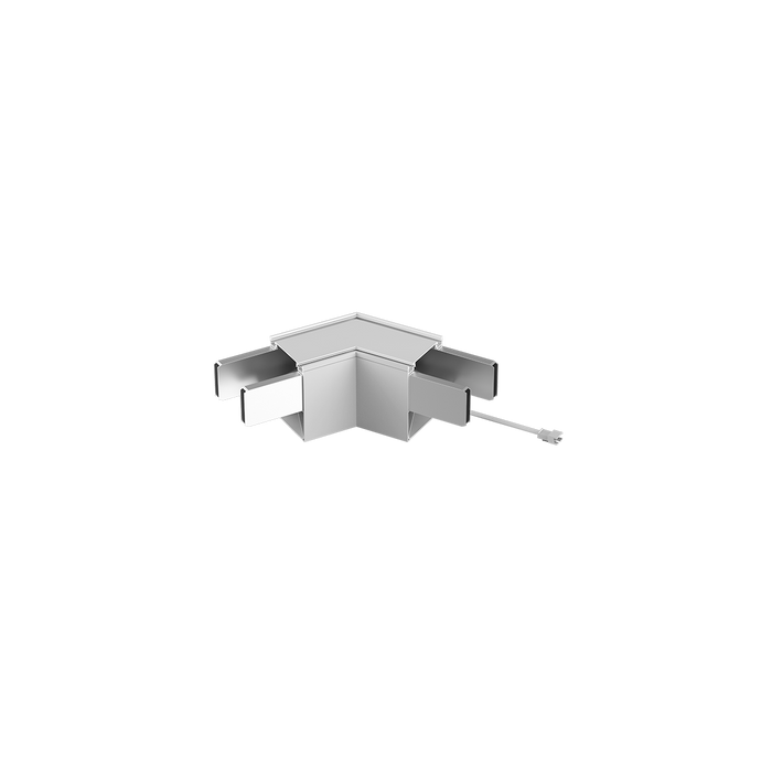 Product Display Visual of the SKU: RENO-TLSN-MCCT-V-WH-G2 for Marketing of theReno V Connector for Architectural Strip 

White Finish | RENO-TLSN-MCCT-V-WH-G2