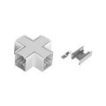 Product Display Visual of the SKU: RENO-TLSN-MCCT-X-WH-G2 for Marketing of theReno X Connector for Architectural Strip 

White Finish | RENO-TLSN-MCCT-X-WH-G2