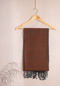Reversible Pure Merino Wool Stole | Indigo & Walnut Brown