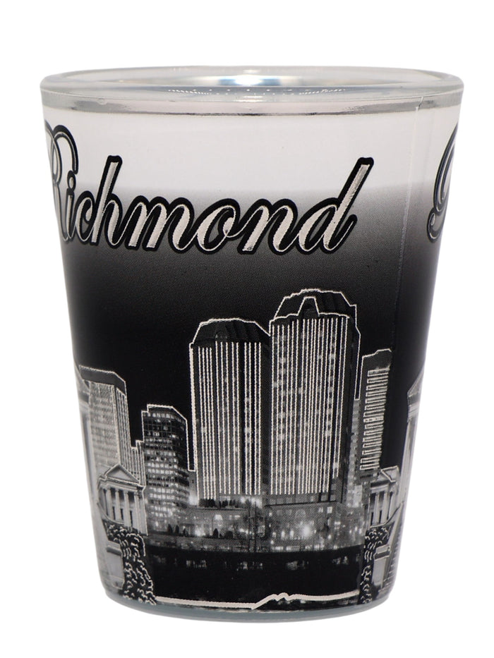 Richmond Virginia B & W Silver Lines Shot Glass
