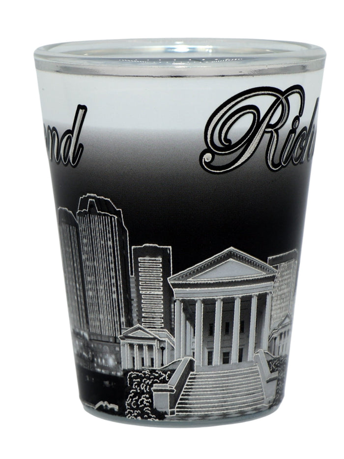 Richmond Virginia B & W Silver Lines Shot Glass