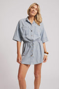 Roam Tie Shirt Dress Denim