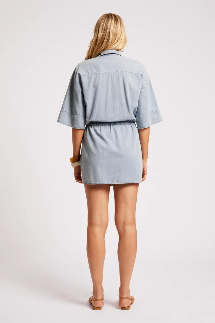 Roam Tie Shirt Dress Denim