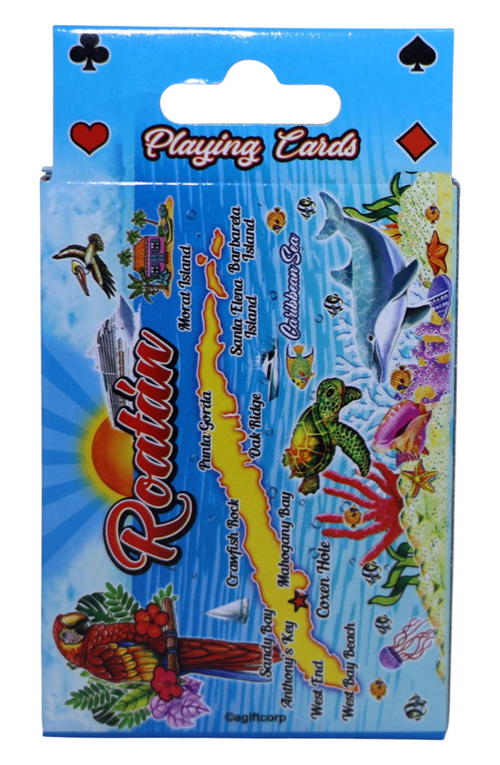 Roatan Honduras Map Collectible Souvenir Playing Cards with Header