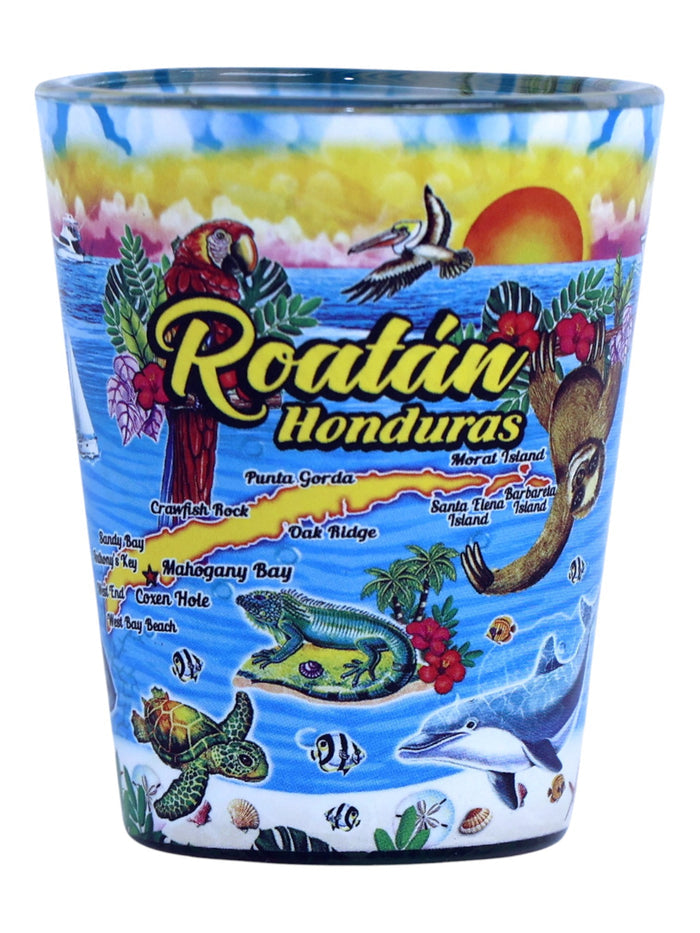 Roatan Honduras Scene In and Out Shot Glass