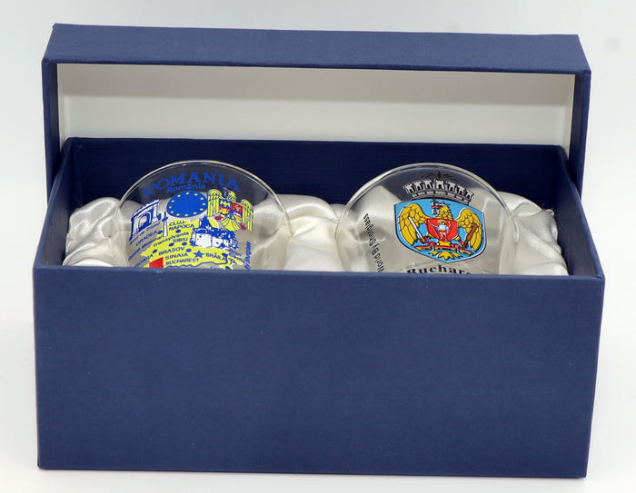 Romania Souvenir Boxed Shot Glass Set (Set of 2)