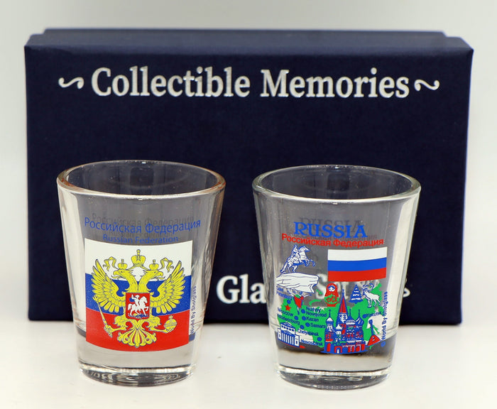 Russia Souvenir Boxed Shot Glass Set (Set of 2)