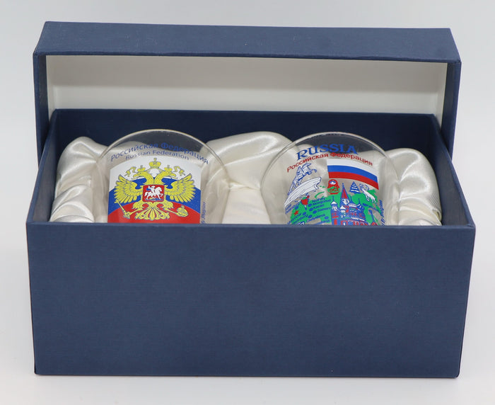 Russia Souvenir Boxed Shot Glass Set (Set of 2)
