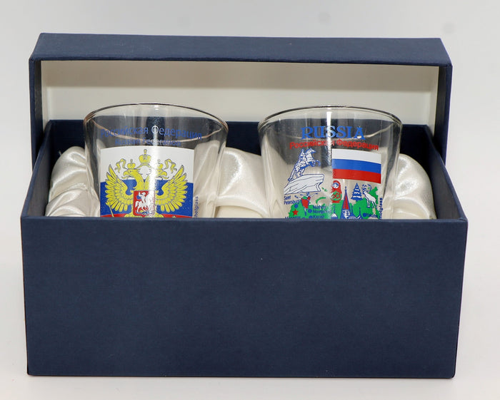 Russia Souvenir Boxed Shot Glass Set (Set of 2)