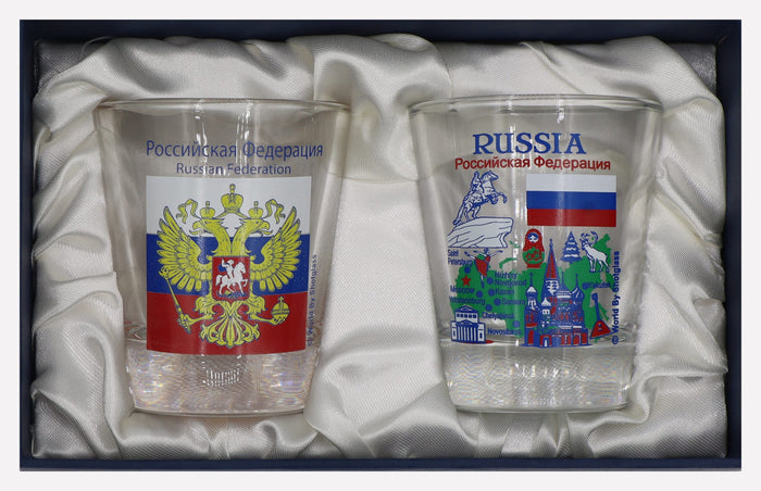 Russia Souvenir Boxed Shot Glass Set (Set of 2)