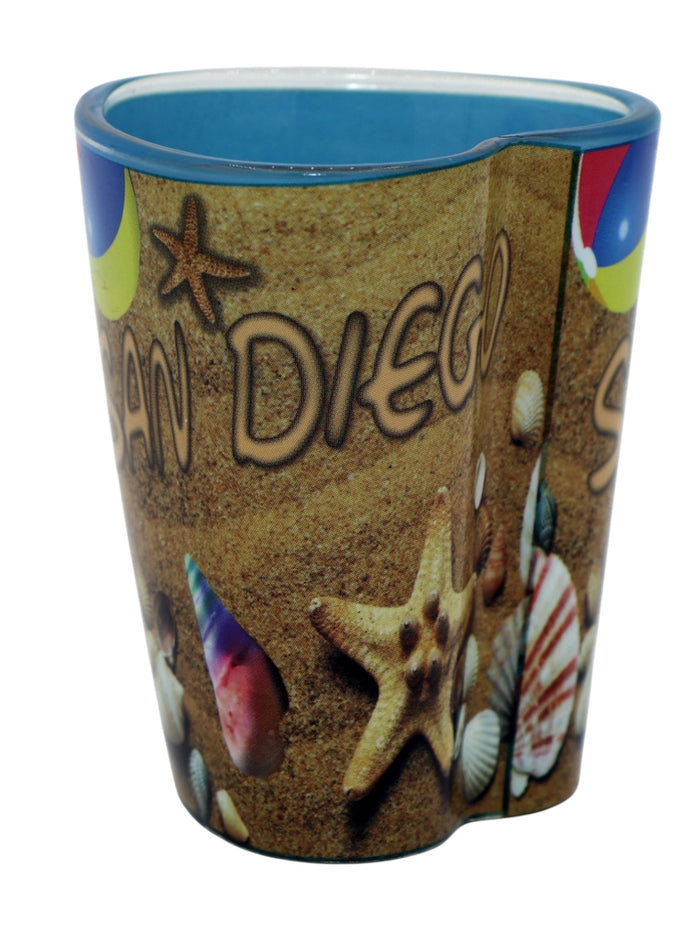 San Diego California Beach Scene Heart Shaped Shot Glass