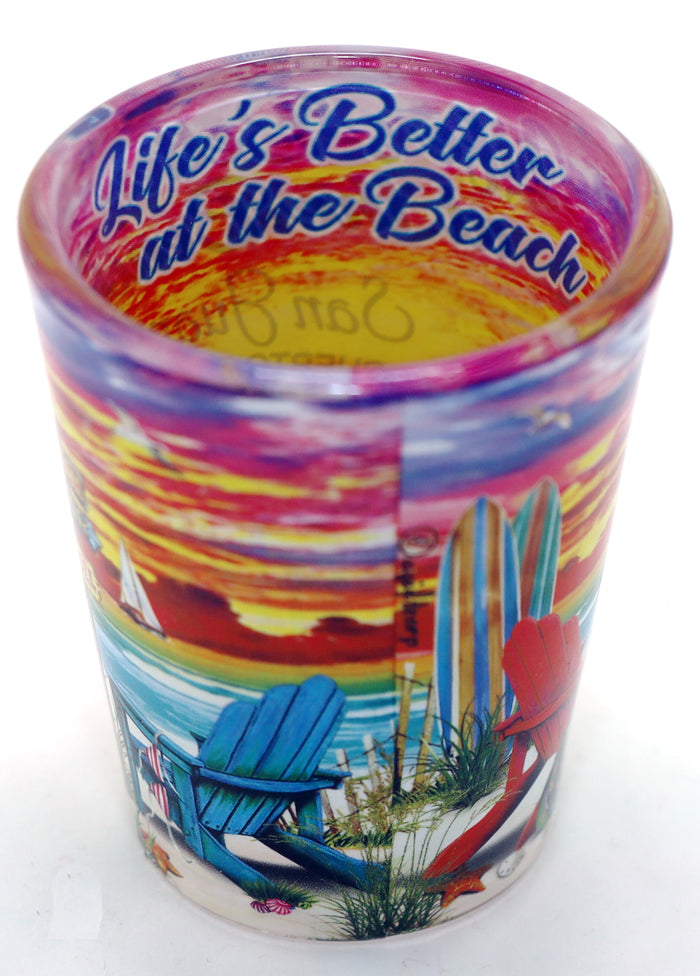 San Juan Puerto Rico Life's Better At The Beach Shot Glass